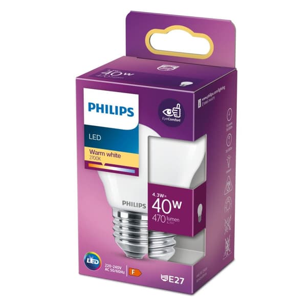 Sfærisk LED pære Philips Classic 40 W F