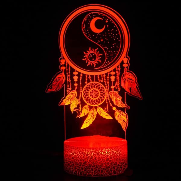 OBOSOE 3D natlampe - 7 farveskiftende LED bordlampe | Trykstyring, dæmpbar | Gaver til børn og voksne