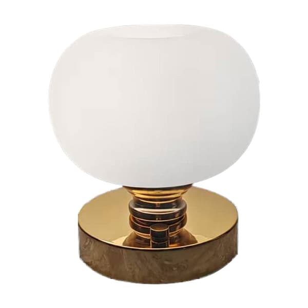 OBOSOE Bordlampe - USB Opladet LED Lampe i Metal (Guld/Hvid) | Til kontorer, stuer og soveværelser