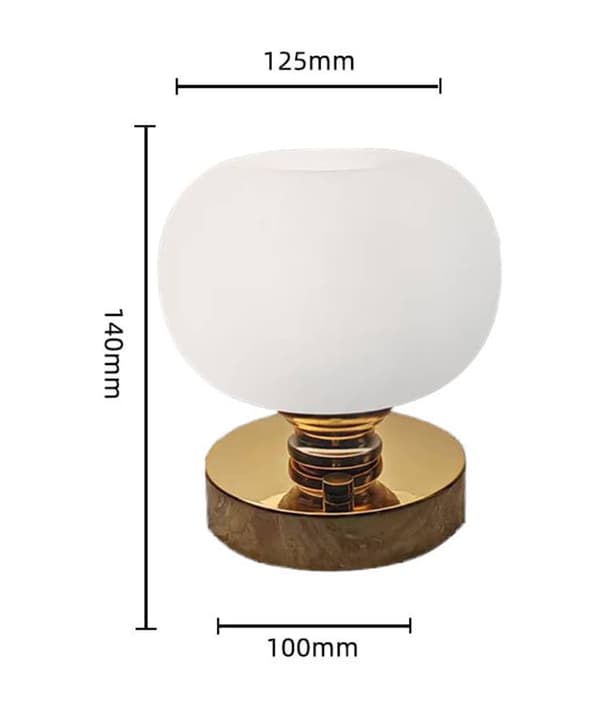 OBOSOE Bordslampa - USB-laddad LED-lampa i Metall (Guld/Vit) | För Kontor, Vardagsrum & Sovrum