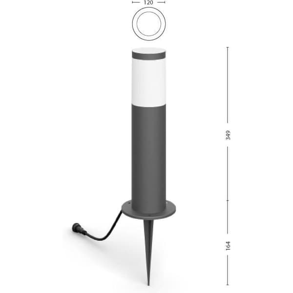 Paket med 3 PHILIPS Garden Link utomhusterminaler - Lågspänning - 24W, IP44, 2700K - Antracit