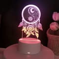 Miniatyrbillede 3 af 5: OBOSOE 3D Dreamcatcher Night Light–Bordlampe med optisk illusion, 7-farve skiftende LED-lys.Xmas-home kærlighed børns dekoration, ideel som fødselsdag
