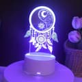 Miniatyrbillede 2 af 5: OBOSOE 3D Dreamcatcher Night Light–Bordlampe med optisk illusion, 7-farve skiftende LED-lys.Xmas-home kærlighed børns dekoration, ideel som fødselsdag