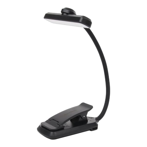 OBOSOE Boklampa / Läslampa 24 LEDs - 3 Färger - Lång Hållbarhet - Klämskiva - Ögonvänlig - Barnvänlig Design Svart