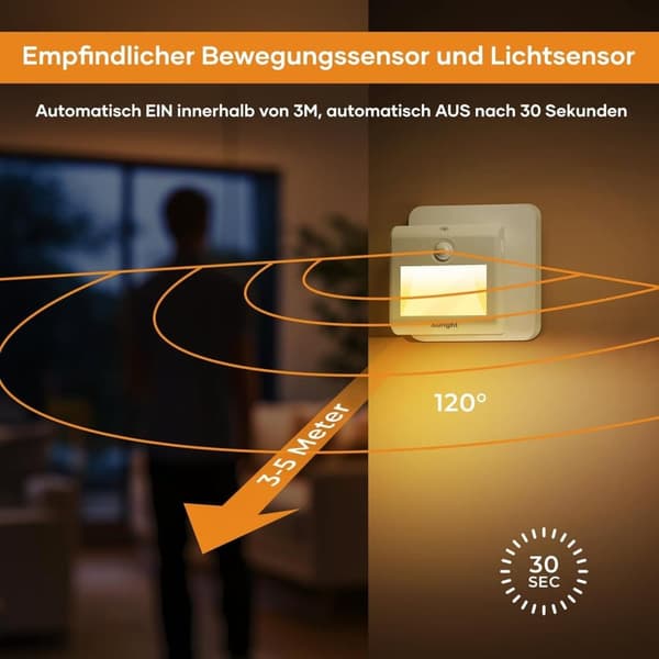 OBOSOE 2-Pack LED-yövalo liiketunnistimella ja päivänvalotunnistimella – himmennettävä, automaattinen päälle/pois, lämmin valkoinen