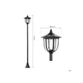 Miniatyrbild 3 av 6: Outsunny Solcellampa trädgårdslampa LED 30/60 lumen, svart plast, Ø 26,5 x H 177 cm