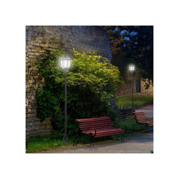 Outsunny Solcellampa trädgårdslampa LED 30/60 lumen, svart plast, Ø 26,5 x H 177 cm