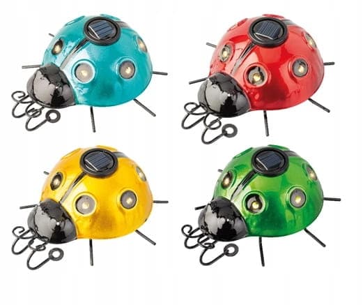 Solcellsdriven trädgårdslampa dekorativ nyckelpiga 14,5 cm