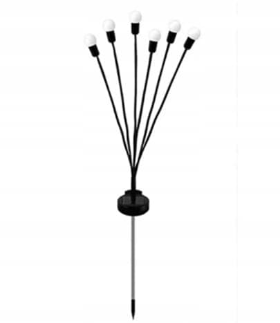 Aurinkokäyttöinen puutarhalamppu värikkäillä LED-palloilla, 6 valopistettä, 70 cm