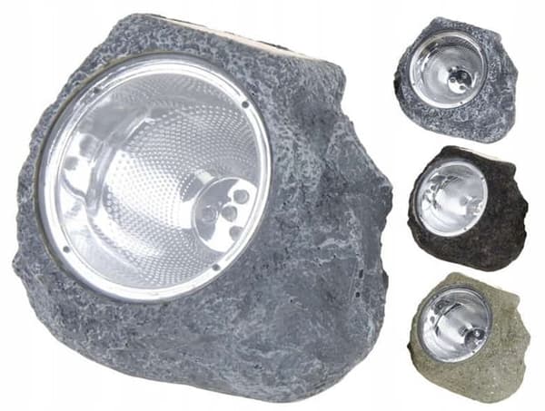 Aurinkokennoinen LED-puutarhavalaisin 14,5 cm, kivenmuotoinen, keraaminen, 4 diodia