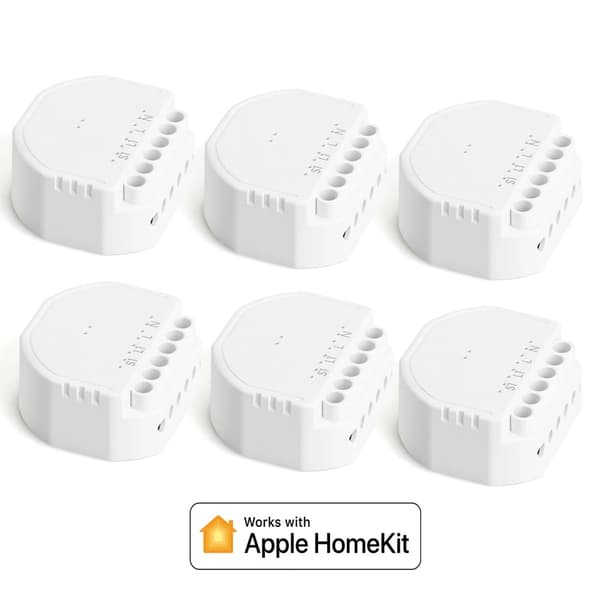 Smart Wi-Fi vægmonteret switchmodul, stemmestyring kompatibel, fjernadgang,6 ENHED Med HomeKit