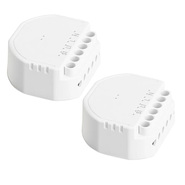 Smart Wi-Fi Väggbrytarmodul, Röststyrning Kompatibel, Fjärråtkomst,2 ENHET Med HomeKit