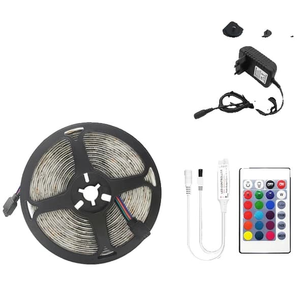 LED Strip Light, RGB-färgalternativ, WiFi- och Bluetooth-anslutning, RGB 2835 IR Set, Vattentät IP65, 15M Full Set