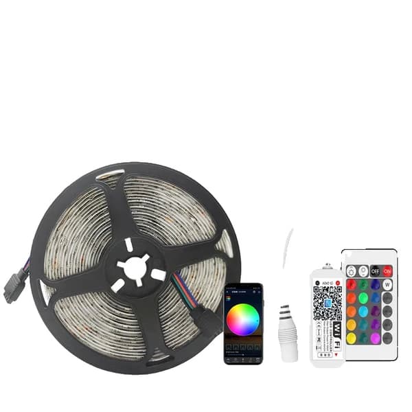 LED Strip Light, RGB-färgalternativ, WiFi- och Bluetooth-anslutning, RGB 5050 WiFi Set, Vattentät IP65, 10M Full Set