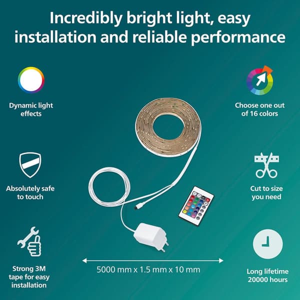 LED-nauhat Philips Valkoinen (2 osaa)