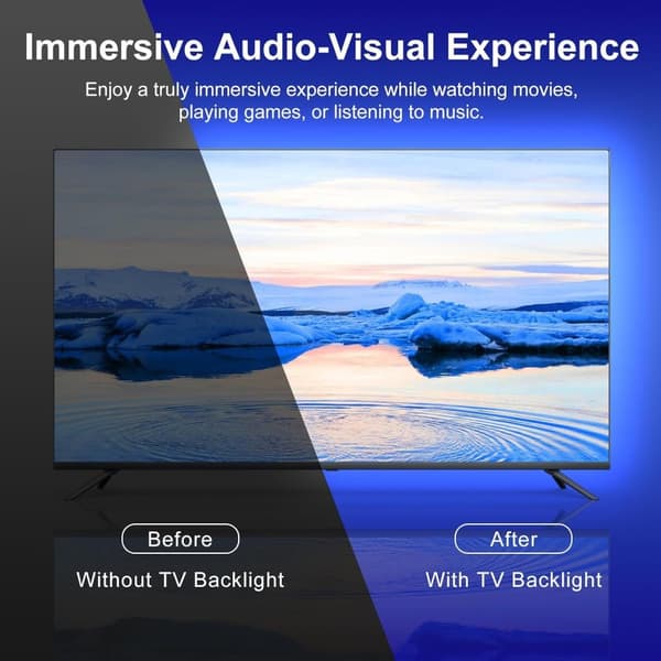 INF Fordybende 32" TV-baggrundsbelysning med smart app-styring