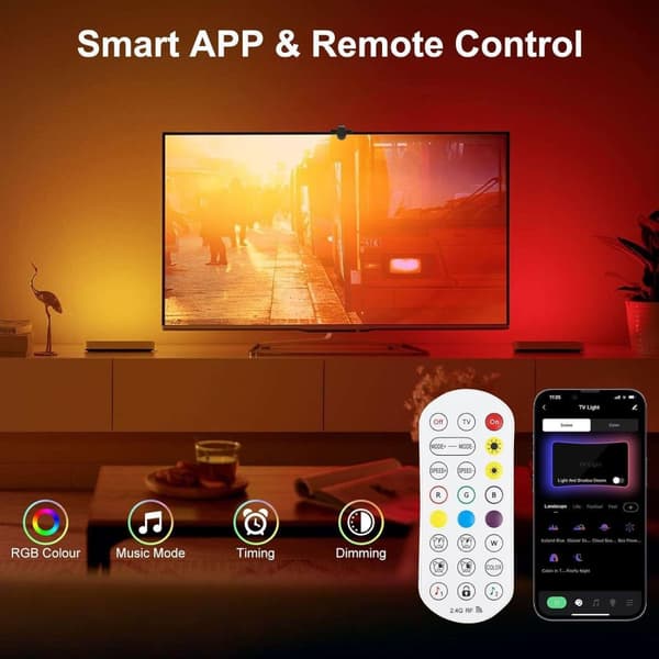 INF Fordybende 32" TV-baggrundsbelysning med smart app-styring