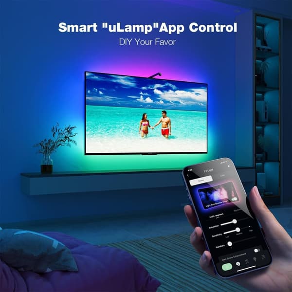 INF Fordybende 32" TV-baggrundsbelysning med smart app-styring
