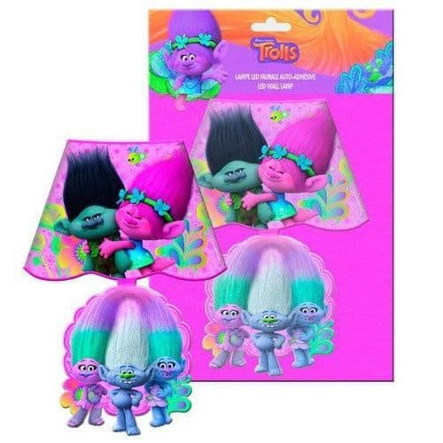 LED-vägglampa - Trolls - 18 cm - Lila - Barn - Batteri inkluderat