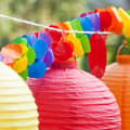 Miniatyrbild 5 av 6: Relaxdays LED-lampion kinesisk papperslanterna boll 20 cm rund dekoration set om 10 batteridriven, färgglad