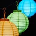 Miniatyrbild 6 av 6: Relaxdays LED-lampion kinesisk papperslanterna boll 20 cm rund dekoration set om 10 batteridriven, färgglad