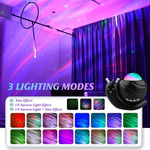Bomclap Nordlys Projektorlampe med Bluetooth Højttaler – Atmosfærelampe til Børneværelser & Indretning