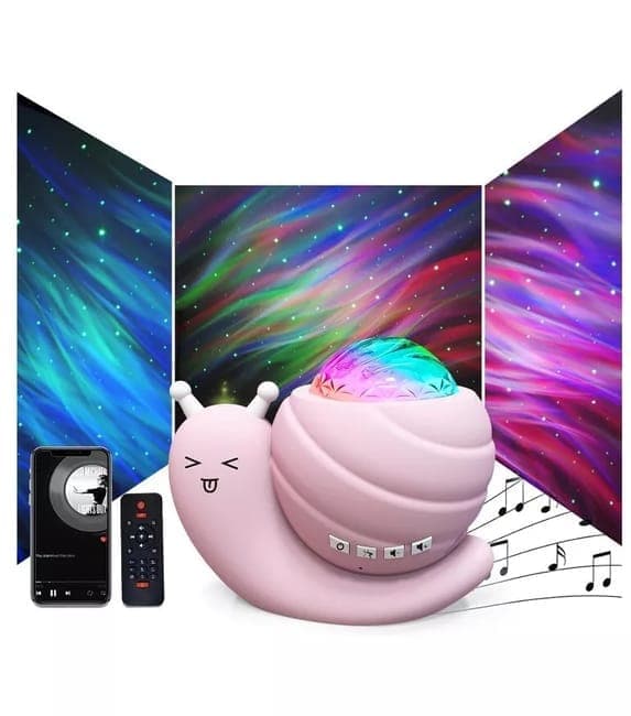 Bomclap Nordlys Projektorlampe med Bluetooth Højttaler – Atmosfærelampe til Børneværelser & Indretning Pink