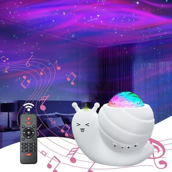 Bomclap Nordlys Projektorlampe med Bluetooth Højttaler – Atmosfærelampe til Børneværelser & Indretning