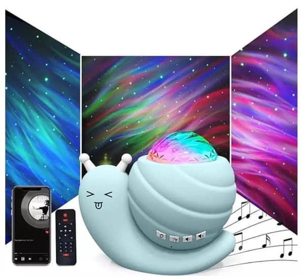 Bomclap Nordlys Projektorlampe med Bluetooth Højttaler – Atmosfærelampe til Børneværelser & Indretning