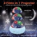 Miniatyrbillede 3 af 7: Bomclap Star Projector Natlys til børn – 3 temaer, 360° rotation, sengelampe med stjernehimmel