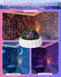 Miniatyrbillede 2 af 6: Bomclap Star Projector Natlys til børn – 3 temaer, 360° rotation, sengelampe med stjernehimmel