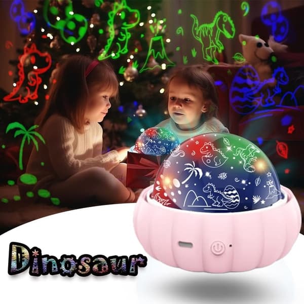 Bomclap Star Projector Natlys til børn – 3 temaer, 360° rotation, sengelampe med stjernehimmel