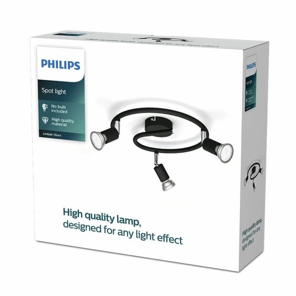 Kohdevalo Philips limbali Musta GU10 (3 osaa)