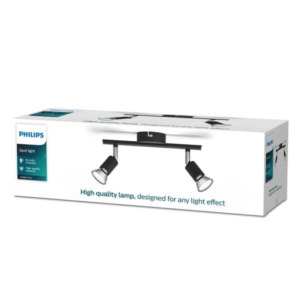 Rampelys Philips limbali Sort GU10 (2 enheder)