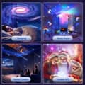Pikkukuva 6 / 7: OBOSOE Meteor Galaxy -projektorilamppu – 13-in-1 tähtiprojektori aurinkokunnalla ja kuulla