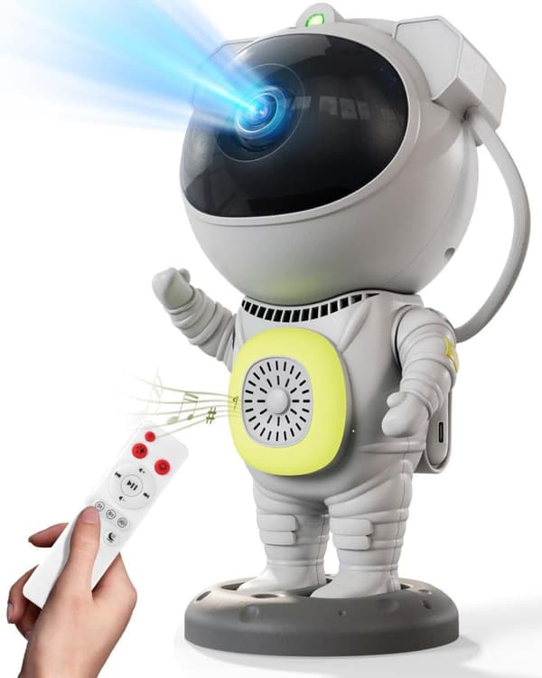 Lollanda Astronaut Nattlampa / Galaxylampa - Stjärnhimmelsprojektor, Bluetooth-Högtalare