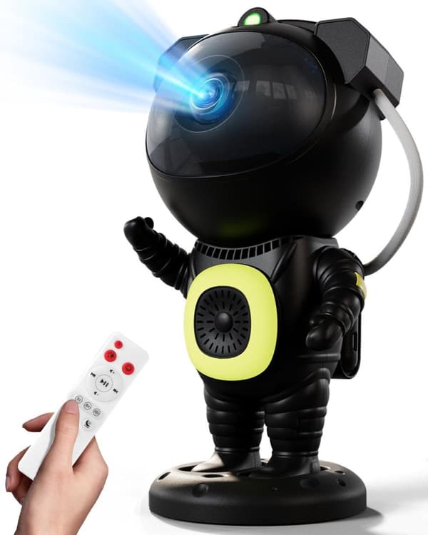 Lollanda Astronaut Nattlampa / Galaxylampa - Stjärnhimmelsprojektor, Bluetooth-Högtalare