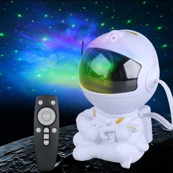 Lollanda Astronaut Galaxy -projektori, tähtitaivaan yövalo kaukosäätimellä, USB-lataus