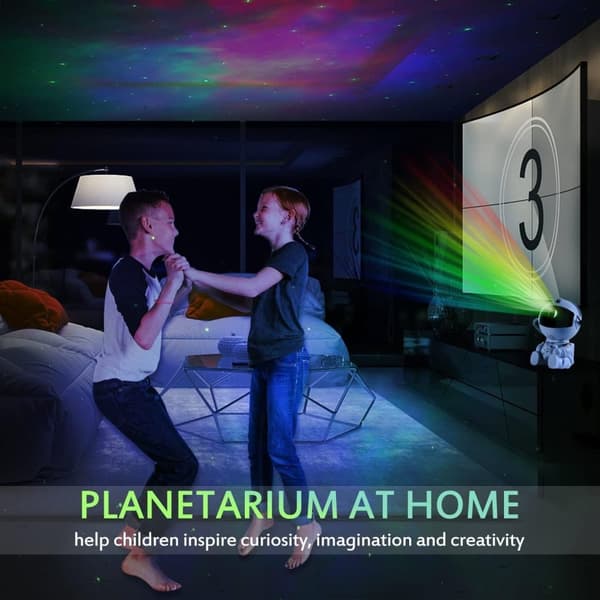 Lollanda Astronaut Galaxy -projektori, tähtitaivaan yövalo kaukosäätimellä, USB-lataus