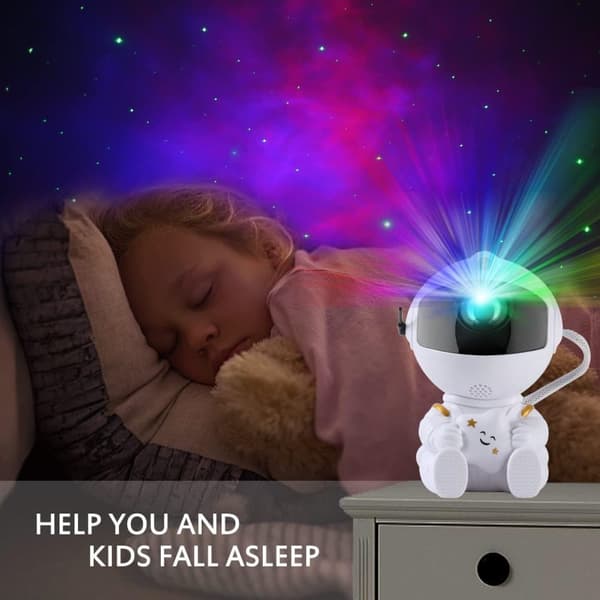 Lollanda Astronaut Galaxy -projektori, tähtitaivaan yövalo kaukosäätimellä, USB-lataus