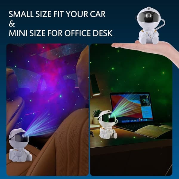 Lollanda Astronaut Galaxy -projektori, tähtitaivaan yövalo kaukosäätimellä, USB-lataus