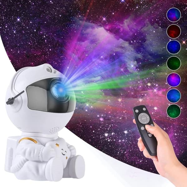 Lollanda Astronaut Galaxy -projektori, tähtitaivaan yövalo kaukosäätimellä, USB-lataus SZ2