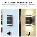 Miniatyrbild 7 av 11: OBOSOE 2PCS Solar Night Fence Lights LED-väggbelysning,IP65 Vattentät sol trädgårdsljus,Gårdsdekorativa ljus