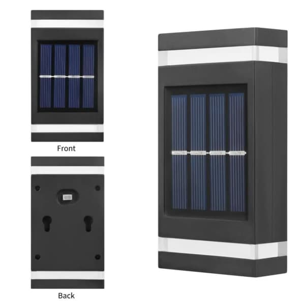 OBOSOE 2PCS Solar Night Fence Lights LED-väggbelysning,IP65 Vattentät sol trädgårdsljus,Gårdsdekorativa ljus