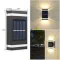 Miniatyrbild 11 av 11: OBOSOE 2PCS Solar Night Fence Lights LED-väggbelysning,IP65 Vattentät sol trädgårdsljus,Gårdsdekorativa ljus