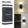 Miniatyrbild 1 av 11: OBOSOE 2PCS Solar Night Fence Lights LED-väggbelysning,IP65 Vattentät sol trädgårdsljus,Gårdsdekorativa ljus
