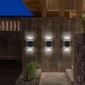 Miniatyrbild 3 av 10: OBOSOE 2PCS Solar Night Fence Lights LED-väggbelysning,IP65 Vattentät sol trädgårdsljus,Gårdsdekorativa ljus