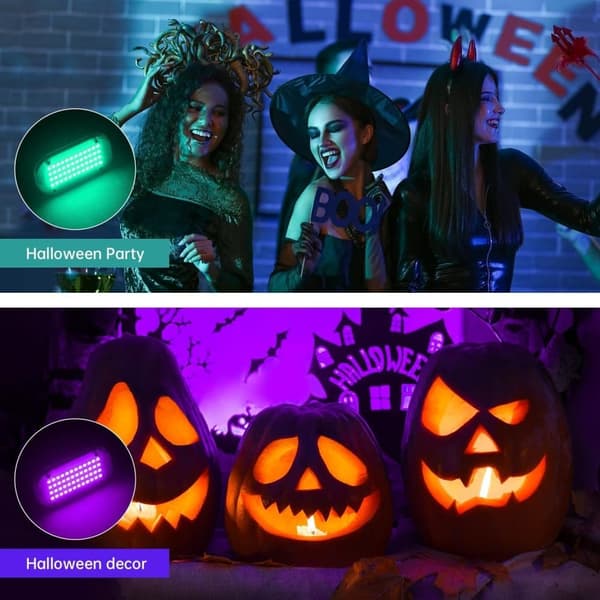 OBOSOE LED Strobe Light Halloween, monivärinen ääni aktivoitu Disco Party valot kaukosäädin, vilkkuva Strobe lamppu ulkona sisätiloissa kotihuoneen ko