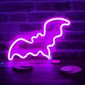 Miniatyrbild 3 av 7: OBOSOE Neon Bat Sign, LED Bat Light för väggdekor, Batteri / USB-drivna, Halloween Party, Bar, Rumsdekor