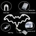 Miniatyrbild 5 av 7: OBOSOE Neon Bat Sign, LED Bat Light för väggdekor, Batteri / USB-drivna, Halloween Party, Bar, Rumsdekor